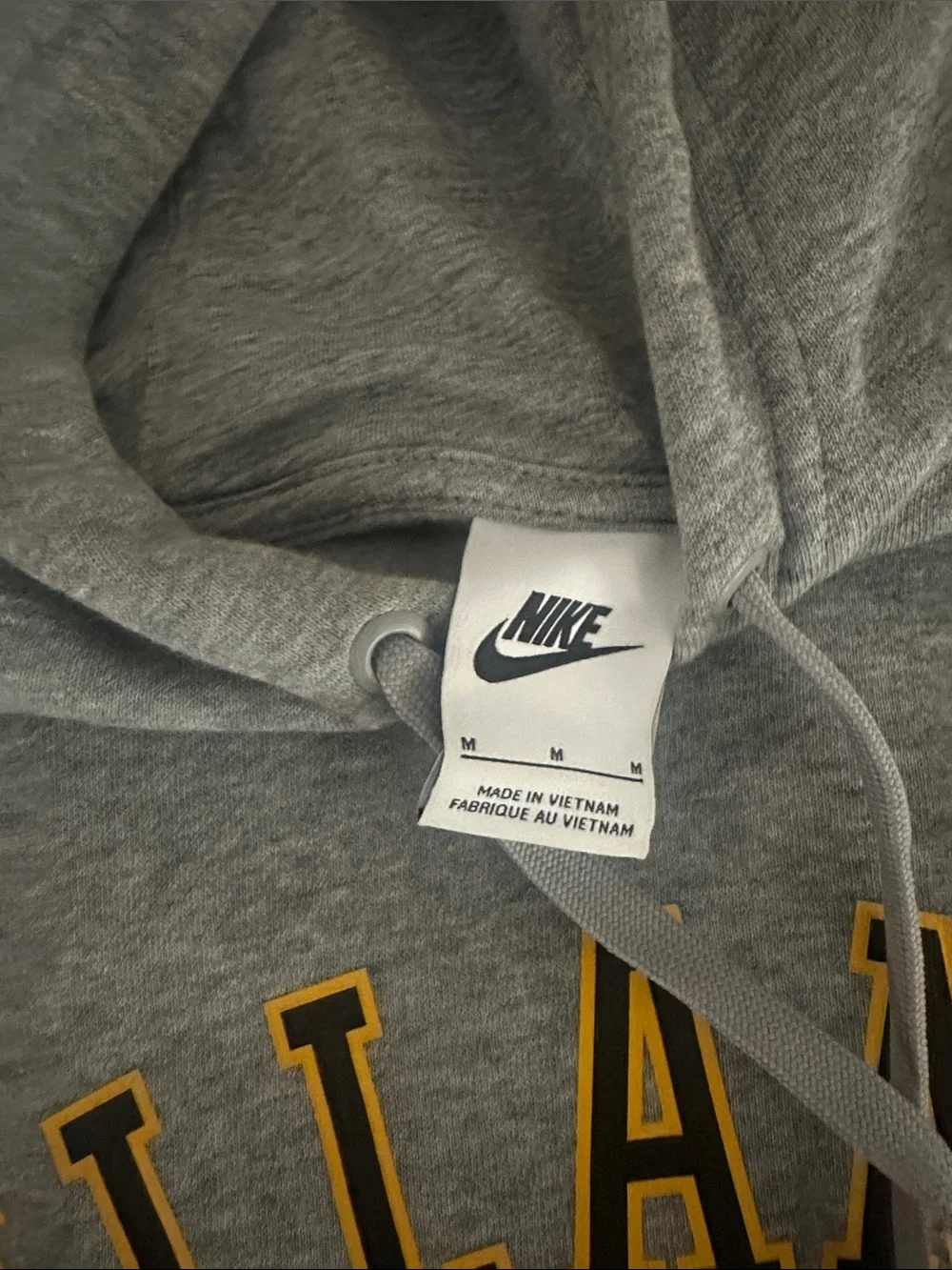 Nike Grey Villanova Hoodie with Navy & Gold Trim
